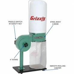 Grizzly G8027 1 HP Dust Collector Tools & Equipment