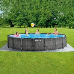Pools Intex 26743EH 18' X 48" Greywood Prism Frame Premium Pool Set W/ Pump