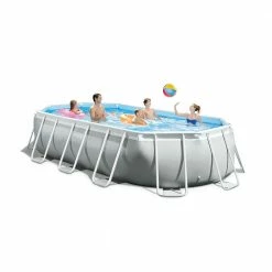 Intex 26795EH 16'6" X 9' X 48" Above Ground Prism Frame Oval Pool Set W/ Pump 14 Intex 26795EH 16'6