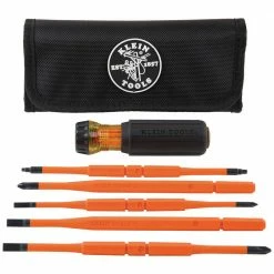 Klein 32288 8 In 1 Insulated Interchangeable Screwdriver Set W/ Carrying Pouch