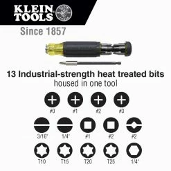 Klein 32303 14-in-1 Lightweight Multi-Bit Adjustable Length Screwdriver Tools & Equipment