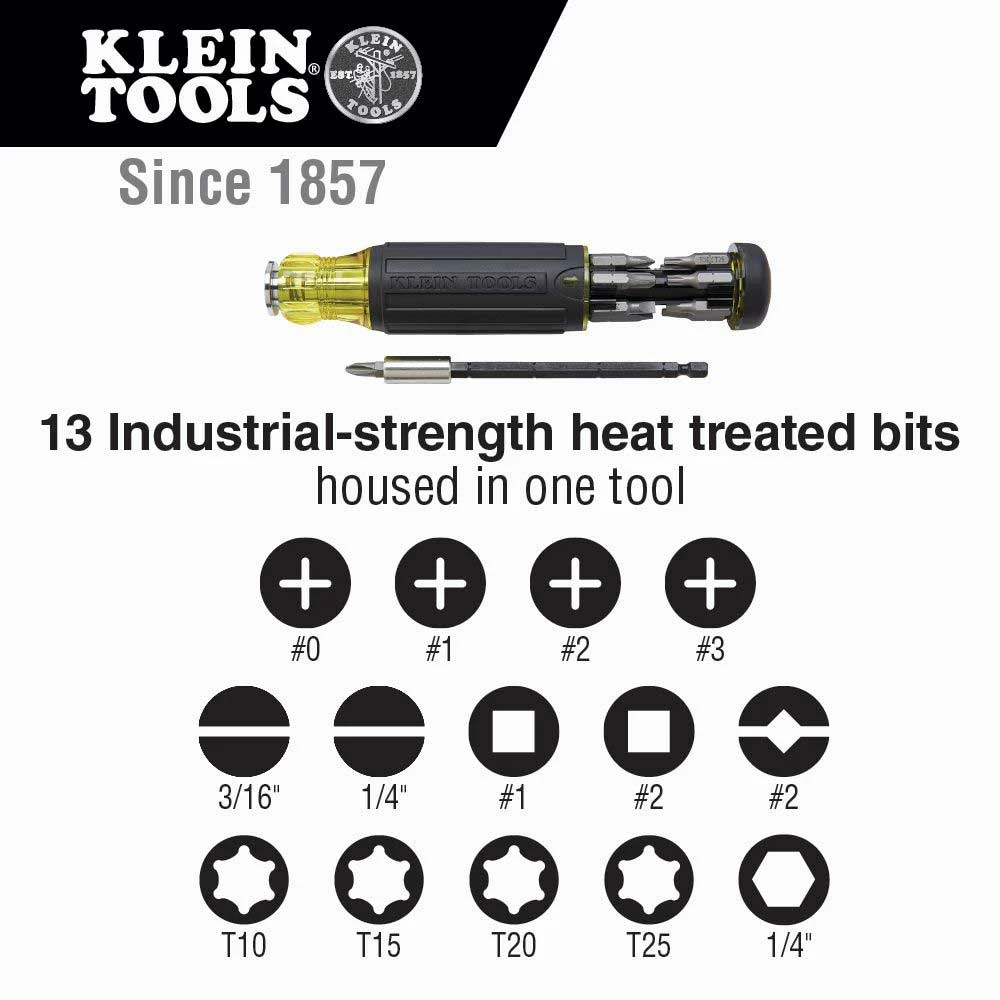 Klein 32303 14-in-1 Lightweight Multi-Bit Adjustable Length Screwdriver Tools & Equipment 4 Klein 32303 14-in-1 Lightweight Multi-Bit Adjustable Length Screwdriver Tools & Equipment