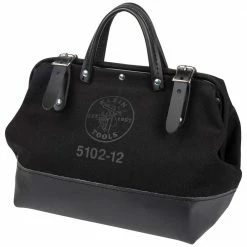 Tools & Equipment Klein 510212BLK 12" Heavy Duty Tool Bag Black Canvas W/ Leather Handles 23 Tools & Equipment Klein 510212BLK 12