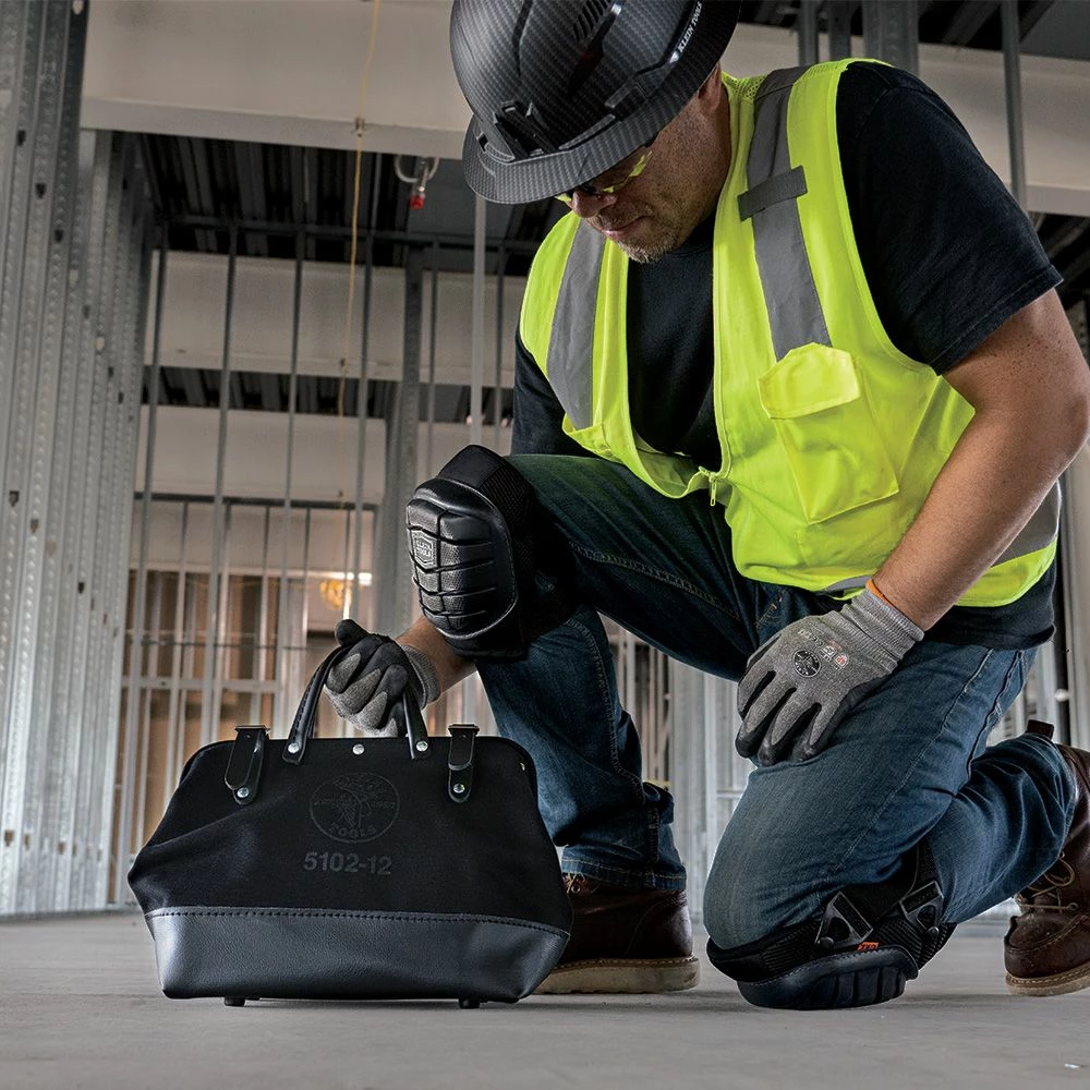 Tools & Equipment Klein 510212BLK 12" Heavy Duty Tool Bag Black Canvas W/ Leather Handles 9 Tools & Equipment Klein 510212BLK 12" Heavy Duty Tool Bag Black Canvas W/ Leather Handles