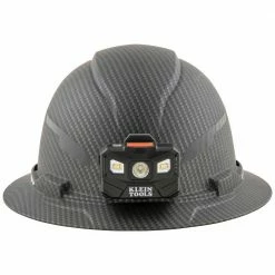 Klein 60346 Hard Hat Premium KARBN Non-Vented Full Brim Class E W/ Headlamp Tools & Equipment