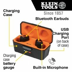 Klein AESEB1 High Quality Stereo Bluetooth Jobsite Earbuds W/ Bluetooth 5.0