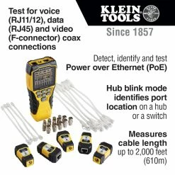 Tools & Equipment Klein VDV501-853 Scout Pro 3 Cable Power Tester With Test/Map Remote Kit