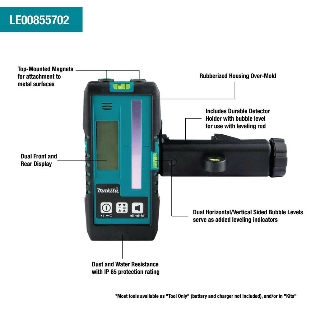 Tools & Equipment Makita LE00855702 262 Foot Rubberized Housing Green/Red Line Laser Detector 22 Tools & Equipment Makita LE00855702 262 Foot Rubberized Housing Green/Red Line Laser Detector