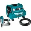 Makita MAC100QK1 1/2 HP 1 Gallon Compact Electric Compressor Nailer Combo Kit 1 Makita MAC100QK1 1/2 HP 1 Gallon Compact Electric Compressor Nailer Combo Kit