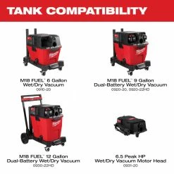 Tools & Equipment Milwaukee 0932-20 12 Gallon Wet/Dry Vacuum Tank