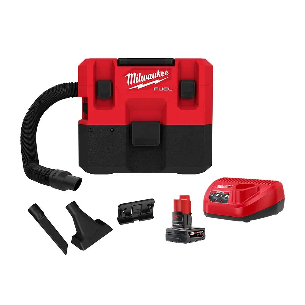 Milwaukee 0960-21 M12 FUEL 1.6 Gallon Cordless Compact Quiet Wet/Dry Vacuum Kit Tools & Equipment 3 Milwaukee 0960-21 M12 FUEL 1.6 Gallon Cordless Compact Quiet Wet/Dry Vacuum Kit Tools & Equipment