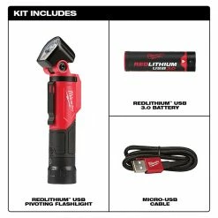 Milwaukee 2113-21 500-Lumen Redlithium USB Rechargeable Pivoting Flashlight Tools & Equipment
