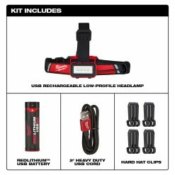 Tools & Equipment Milwaukee 2115-21 USB Rechargeable Low-Profile Headlamp