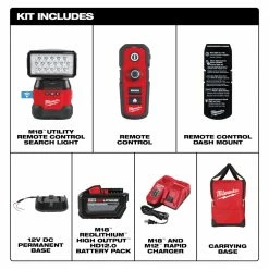Milwaukee 2123-21HD M18 Utility Remote Control Search Light Kit W/ Portable Base Tools & Equipment