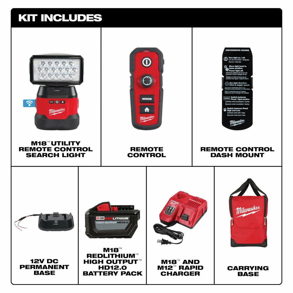 Milwaukee 2123-21HD M18 Utility Remote Control Search Light Kit W/ Portable Base Tools & Equipment 4 Milwaukee 2123-21HD M18 Utility Remote Control Search Light Kit W/ Portable Base Tools & Equipment