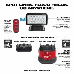 Milwaukee 2123-21HD M18 Utility Remote Control Search Light Kit W/ Portable Base Tools & Equipment 16 Milwaukee 2123-21HD M18 Utility Remote Control Search Light Kit W/ Portable Base Tools & Equipment