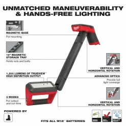 Milwaukee 2126-20 M12 1200 Lumens Cordless Underbody Light - Bare Tool Tools & Equipment