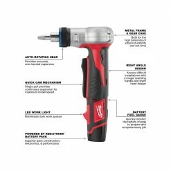 Milwaukee 2432-22 M12 12V Lithium-Ion Propex Expansion Tool Kit Tools & Equipment