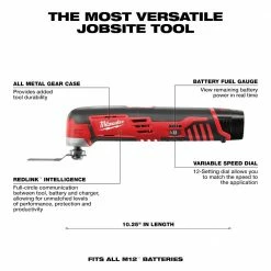 Milwaukee 2445-22MT M12 Cordless Lithium-Ion Oscillating 2 Tool Combo Kit Tools & Equipment