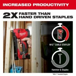 Milwaukee 2448-20 M12 12V Cordless Li-Ion Brushed Cable Stapler - Bare Tool 15 Milwaukee 2448-20 M12 12V Cordless Li-Ion Brushed Cable Stapler - Bare Tool