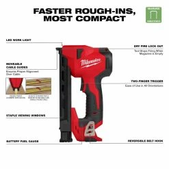 Milwaukee 2448-21 M12 12V Cordless Li-Ion Brushed Cable Stapler Kit Tools & Equipment