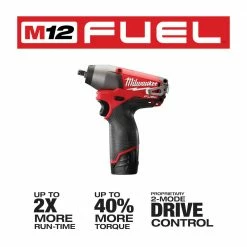 Tools & Equipment Milwaukee 2454-22 M12 FUEL 12V 3/8-Inch Impact Wrench Kit