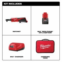 Milwaukee 2457-21 M12 12V 3/8" Lithium Ion Ratchet Kit