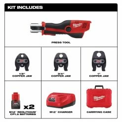Tools & Equipment Milwaukee 2473-22 M12 12V Force Logic Press Tool Kit