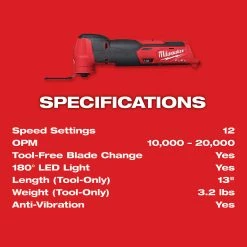 Milwaukee 2526-21XC M12 FUEL 12V Brushless Cordless Oscillating Multi-Tool Kit