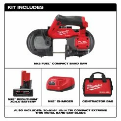 Tools & Equipment Milwaukee 2529-21XC M12 FUEL 12V Cordless Li-Ion Brushless Compact Band Saw Kit