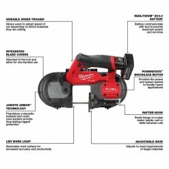 Tools & Equipment Milwaukee 2529-21XC M12 FUEL 12V Cordless Li-Ion Brushless Compact Band Saw Kit