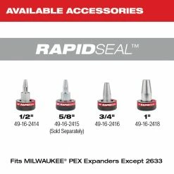 Milwaukee 2532-22 M12 FUEL 12V ProPEX Expander Kit W/RAPID SEAL Expander Heads Tools & Equipment 26 Milwaukee 2532-22 M12 FUEL 12V ProPEX Expander Kit W/RAPID SEAL Expander Heads Tools & Equipment