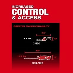 Tools & Equipment Milwaukee 2533-21 M12 FUEL 8" Cordless Hedge Trimmer Kit 17 Tools & Equipment Milwaukee 2533-21 M12 FUEL 8