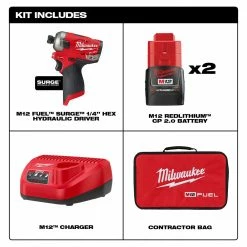 Milwaukee 2551-22 M12 FUEL 12V SURGE 1/4 Inch Hex Hydraulic Driver Kit Tools & Equipment