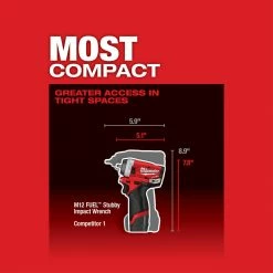 Milwaukee M12 2552-20 M12 FUEL 12V 1/4-Inch Stubby Impact Wrench - Bare Tool Tools & Equipment