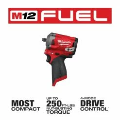 Milwaukee 2554-20 M12 FUEL 12V 3/8-Inch Stubby Impact Wrench - Bare Tool