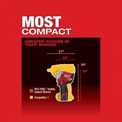 Milwaukee 2554-20 M12 FUEL 12V 3/8-Inch Stubby Impact Wrench - Bare Tool