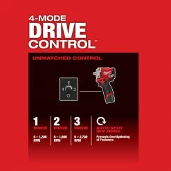 Milwaukee 2554-20 M12 FUEL 12V 3/8-Inch Stubby Impact Wrench - Bare Tool