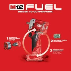 Milwaukee 2554-20 M12 FUEL 12V 3/8-Inch Stubby Impact Wrench - Bare Tool