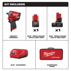 Tools & Equipment Milwaukee 2555P-22 M12 FUEL 12V 1/2-Inch Stubby Pin Impact Wrench Kit
