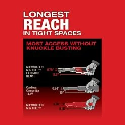 Milwaukee 2560-20 M12 FUEL 12V 3/8 Inch Extended Reach Ratchet Bare Tool