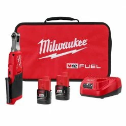 Milwaukee 2566-22 M12 FUEL 12V 1/4" Brushless Li-Ion High Speed Ratchet Kit Tools & Equipment