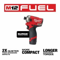 Tools & Equipment Milwaukee 2582-22 M12 FUEL 12V SURGE Driver 1/2 Inch Drill 2 Piece Combo 17 Tools & Equipment Milwaukee 2582-22 M12 FUEL 12V SURGE Driver 1/2 Inch Drill 2 Piece Combo