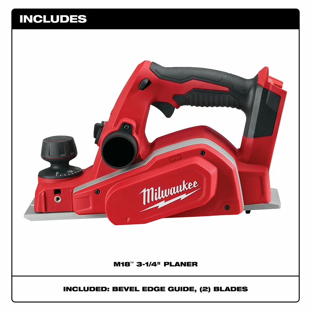 Milwaukee 2623-20 M18 18V 3-1/4-Inch Planer W/ Bevel/Edge Guide - Bare Tool Tools & Equipment 4 Milwaukee 2623-20 M18 18V 3-1/4-Inch Planer W/ Bevel/Edge Guide - Bare Tool Tools & Equipment