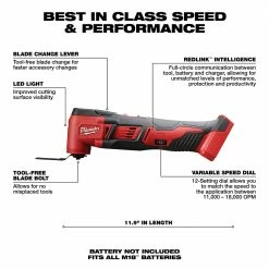 Milwaukee 2626-20 M18 18V Multi-Tool W/ Adapter - Bare Tool