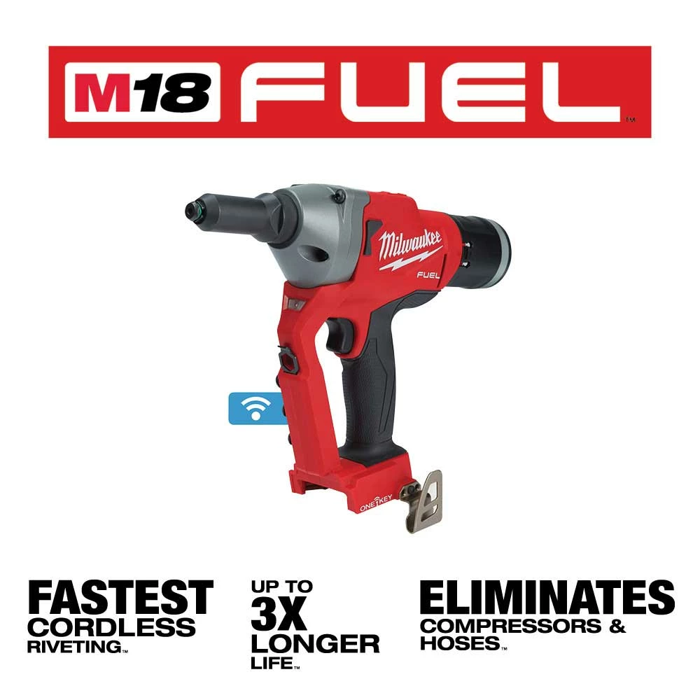 Milwaukee 2660-20 M18 FUEL 18V 1/4" Blind Rivet Tool W/ ONE-KEY - Bare Tool 4 Milwaukee 2660-20 M18 FUEL 18V 1/4" Blind Rivet Tool W/ ONE-KEY - Bare Tool