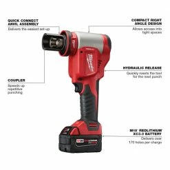 Tools & Equipment Milwaukee 2676-22 M18 18V FORCE LOGIC 10T Knockout Tool Kit W/ 1/2