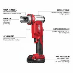 Milwaukee 2677-21 M18 18V FORCE LOGIC 6T Knockout Tool Kit W/ 1/2