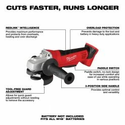 Milwaukee 2680-20 M18 18V 4-1/2" Cut-Off / Grinder W/ Side Handle - Bare Tool