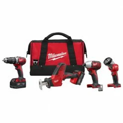 Tools & Equipment Milwaukee 2695-24 M18 18V Cordless Power Lithium-Ion 4-Tool Combo Kit